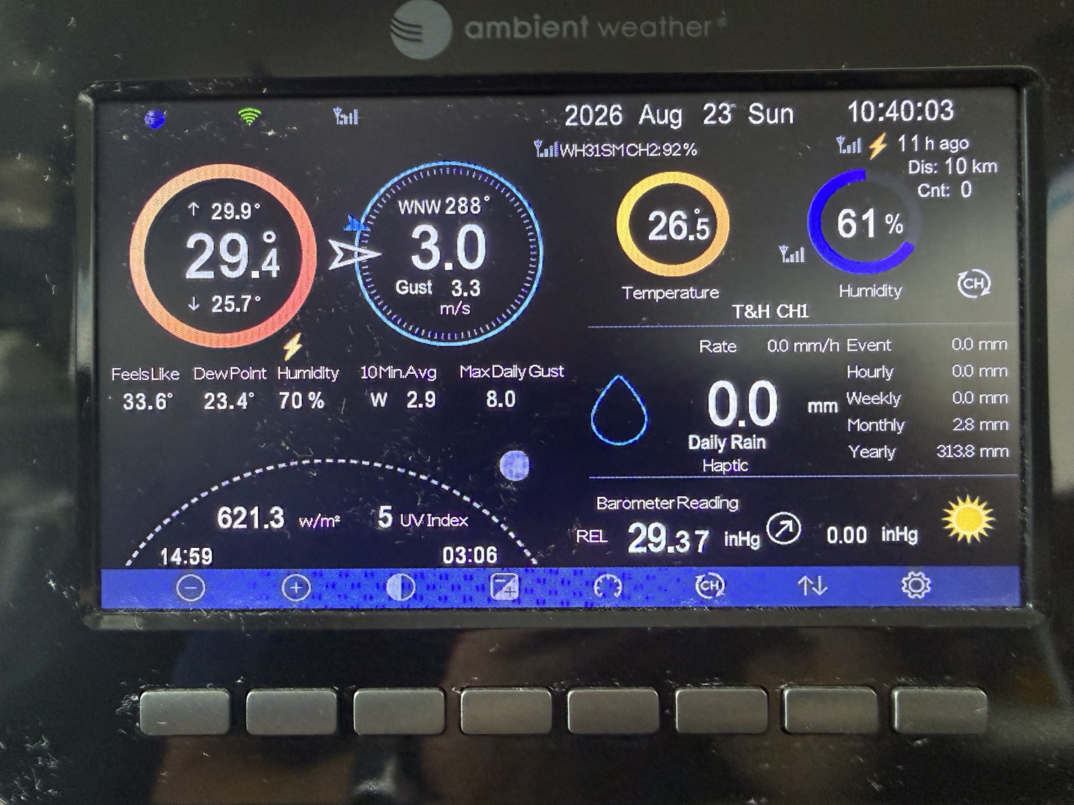 Weather Stationの気象データ表示画面